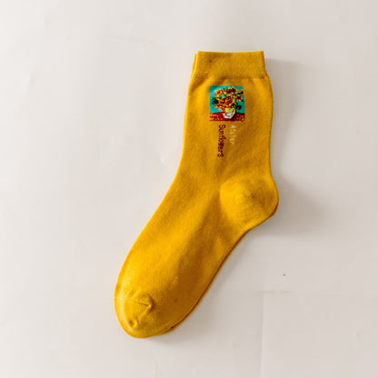 Women's Cartoon Illustration Socks – Van Gogh Art Prints