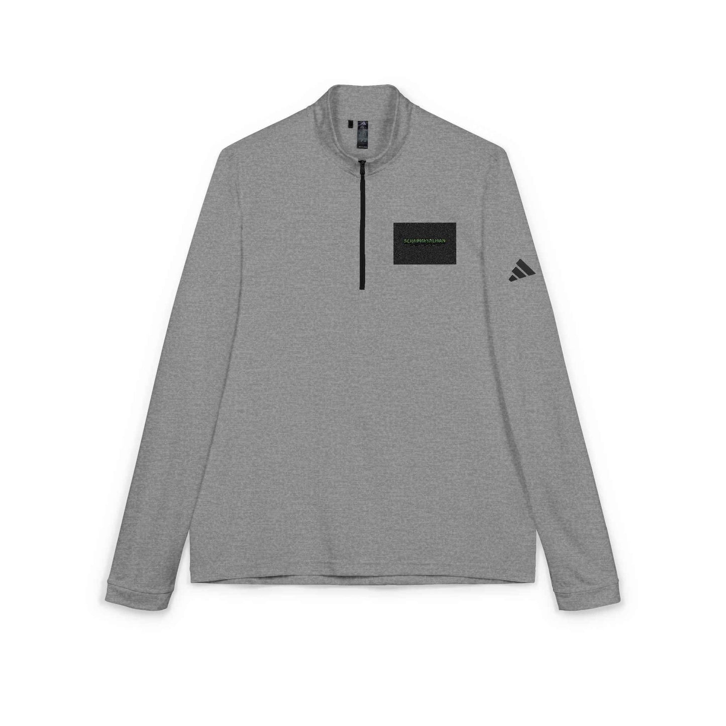 Adidas Embroidered Quarter-Zip Pullover – White Athletic Layering Top