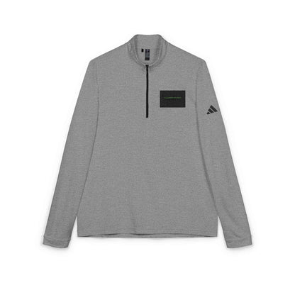 Adidas Embroidered Quarter-Zip Pullover – White Athletic Layering Top