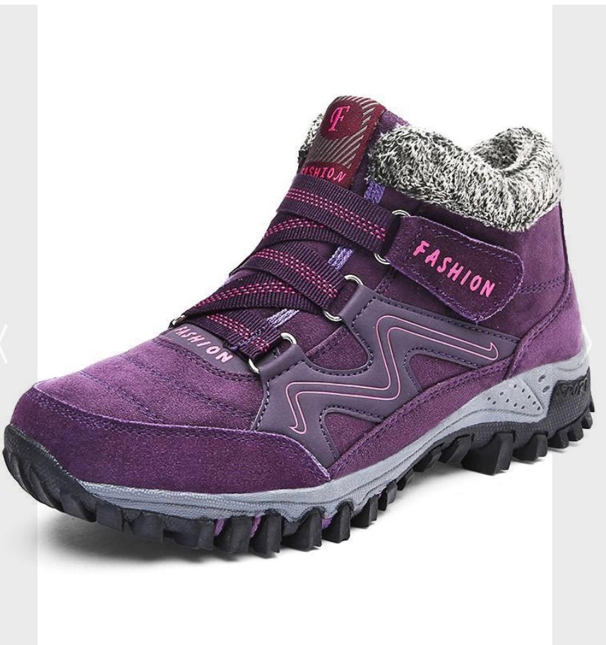 Plush-Lined Winter Couple Shoes - Warm Velvet Thick-Sole Casual Boots