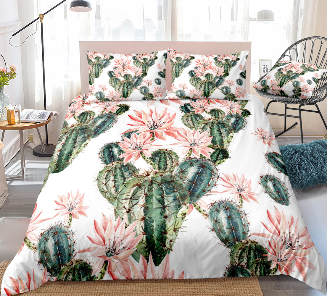 Cactus Print Microfibre Duvet Cover Set – 5 Designs, 9 Sizes