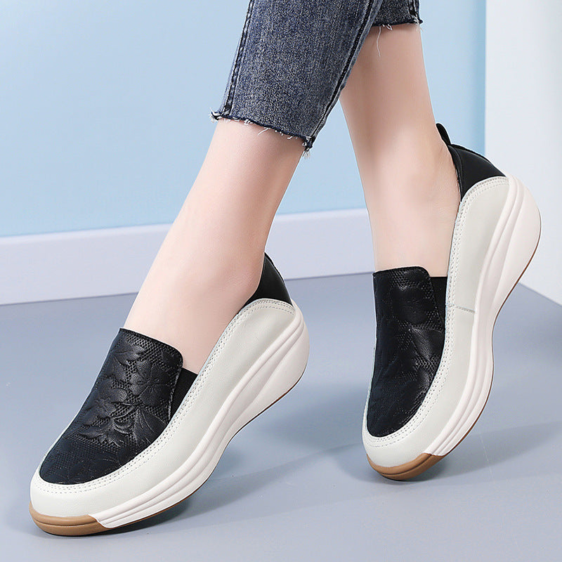 Women's Slip-On Thick Sole Shoes | Synthetic Leather | EU 35-43