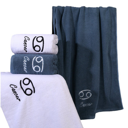 Zodiac Constellation Embroidered Cotton Towel | All 12 Star Signs | 2 Sizes