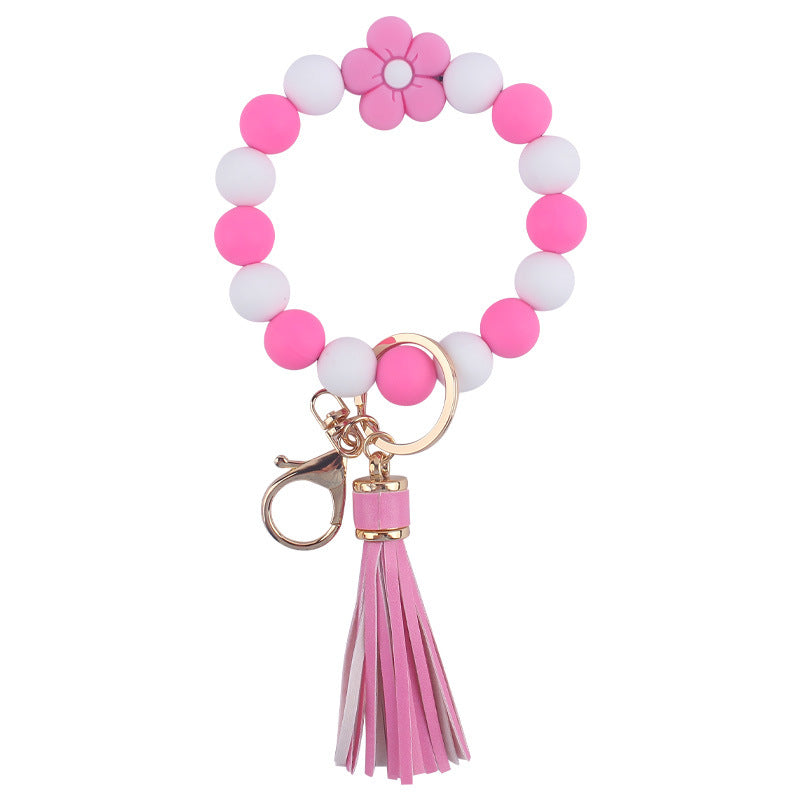 Silicone Flower Bracelet Keychain | 10 Colours