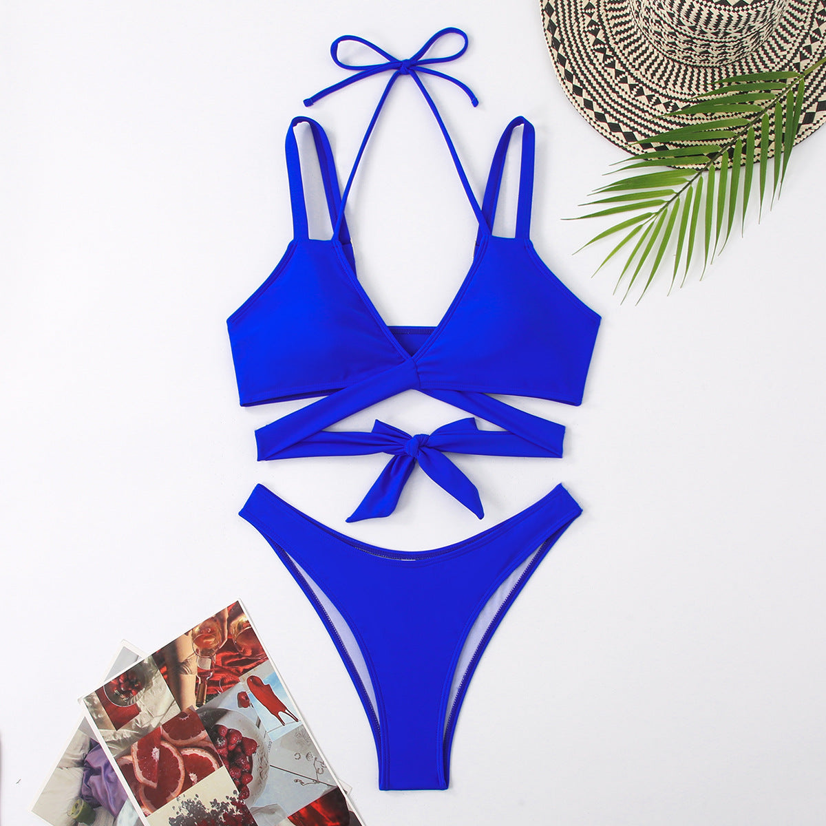 Women's Solid Colour Strappy Swimsuit | Beach & Pool Swimwear