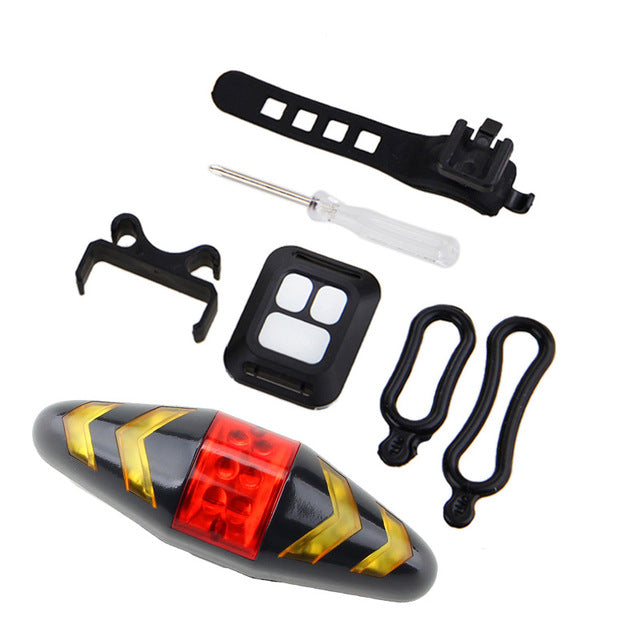 Wireless Remote Control Bicycle Tail Light – LED Turn Indicators & Red Tail Light