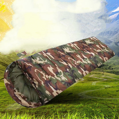 Army Green Camouflage Sleeping Bag – 170T Polyester Camping & Emergency Survival Sleeping Bag