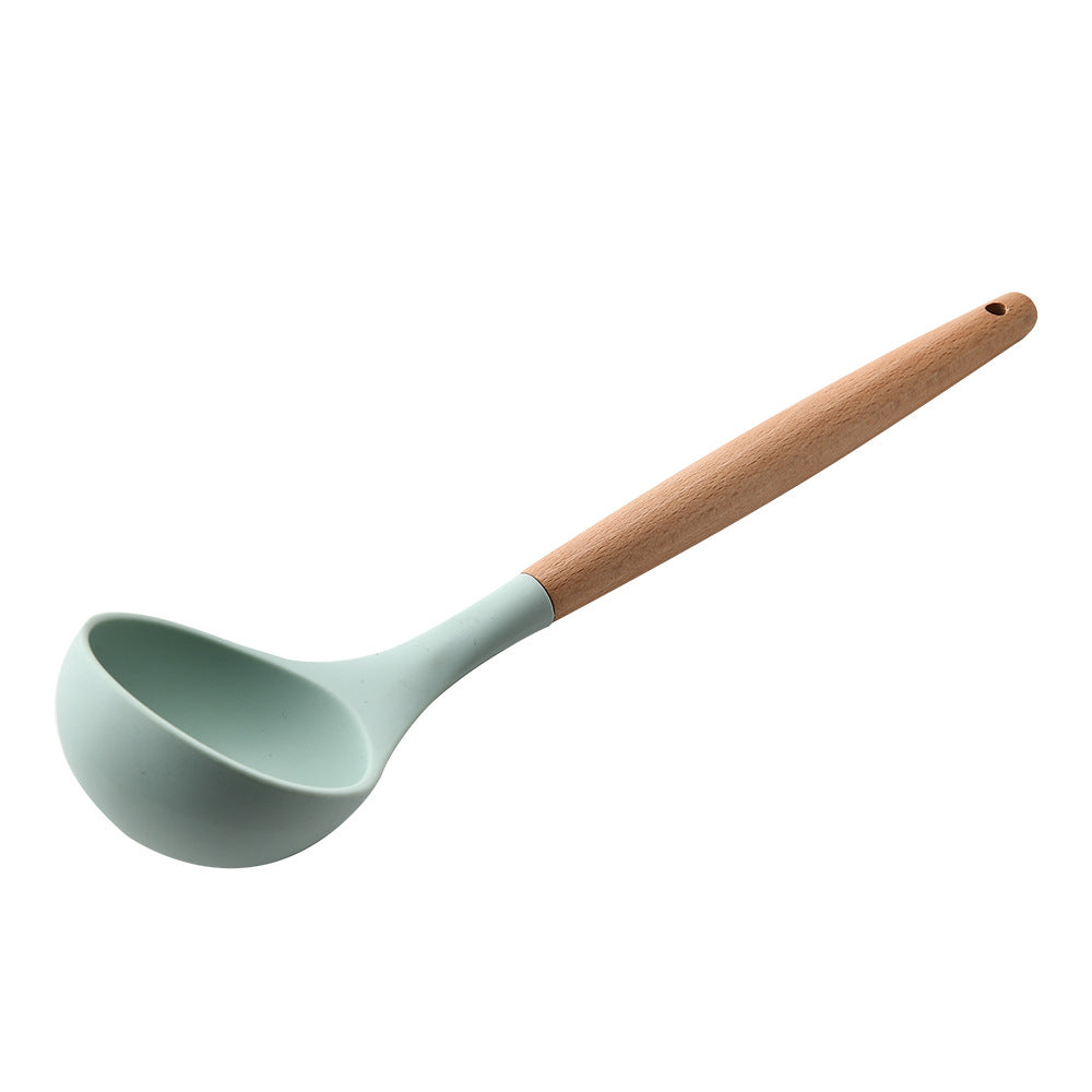 Silicone Kitchen Utensils with Wooden Handle