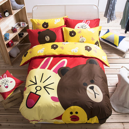 Cartoon Print Cotton Bedding Set 4 Piece | 32 Designs