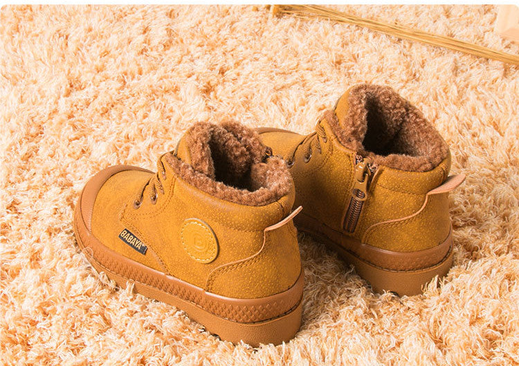 Children's Winter Martin Boots | Velcro Faux Leather Ankle Boots