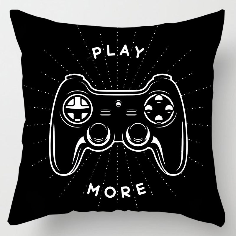 Cartoon & Gaming Print Cushion Cover 45x45cm – Peach Skin Pillowcase