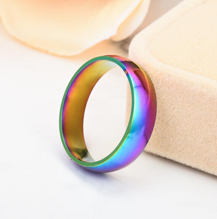 Unisex Ocean Rainbow Ring – Multicolour Statement Band Sizes 4–13