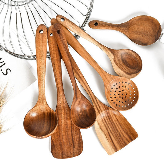 Natural Wood Kitchen Utensil Set | 2, 4, 7 & 8-Piece Sets