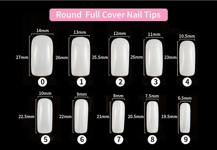 500-Piece Press-On Acrylic Nail Set – French & Full Cover