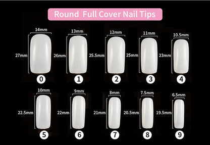 500-Piece Press-On Acrylic Nail Set – French & Full Cover