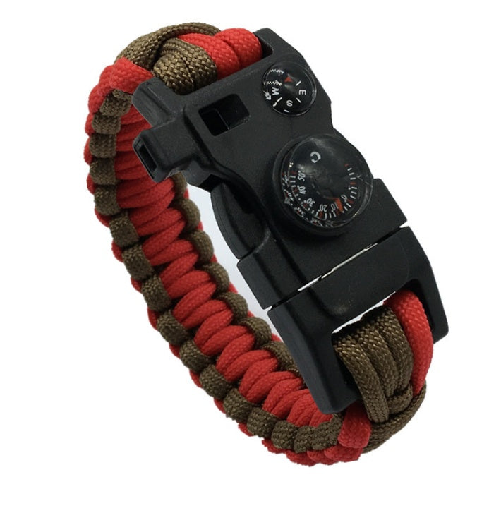 Paracord Survival Bracelet – 7-Core 220kg SOS Emergency Bracelet Red, Yellow, Green & Camouflage