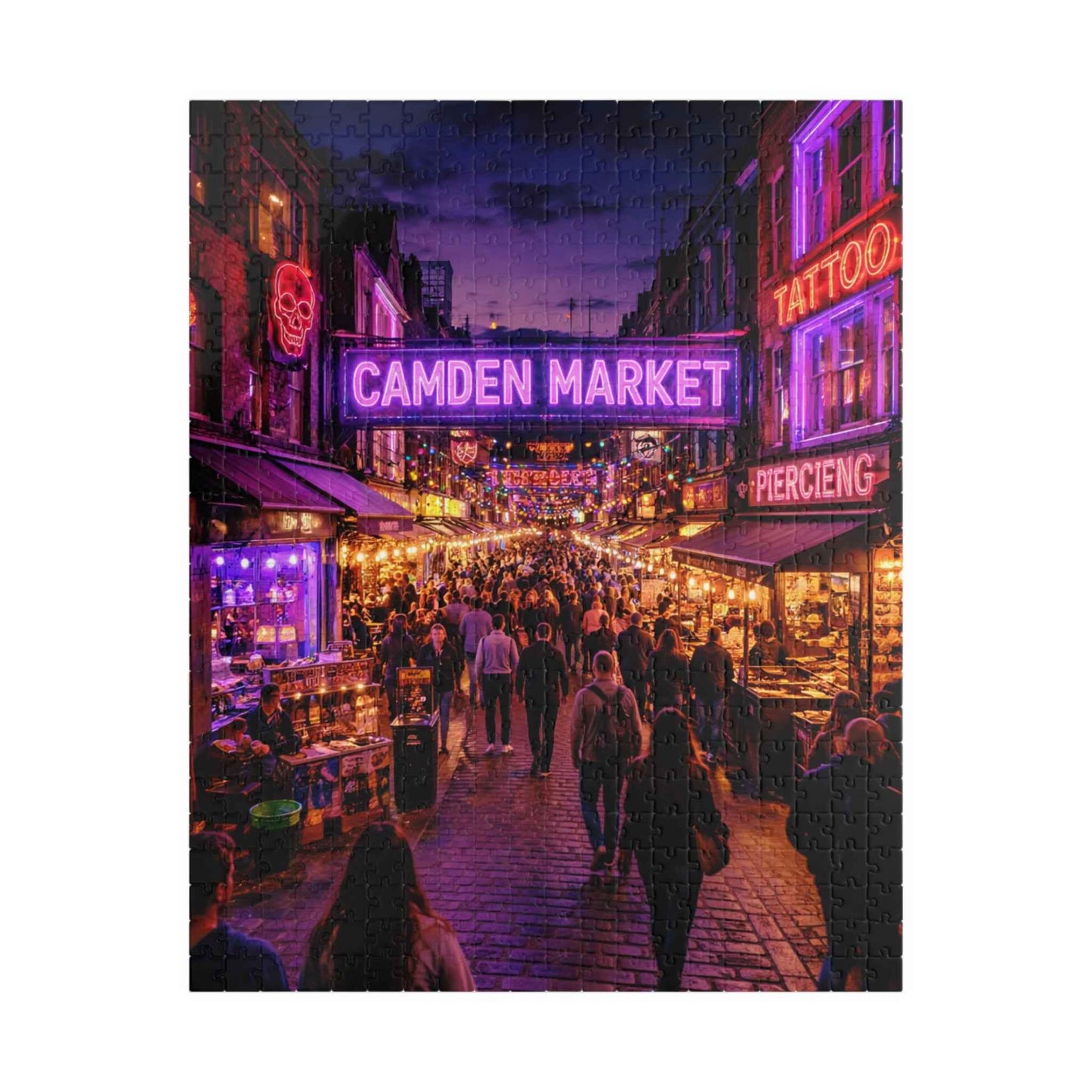 Camden Market Neon Night Jigsaw Puzzle – 110, 252, 520 & 1014 Pieces