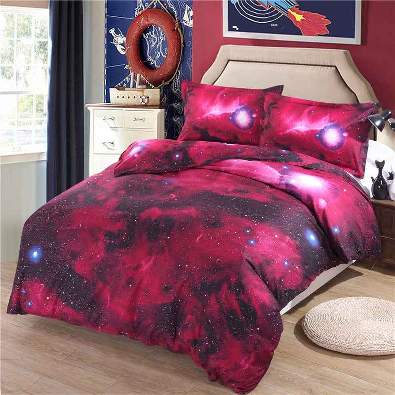 Starry Sky Print Bedding Set – Cotton Blend 3-Piece Duvet Cover Set