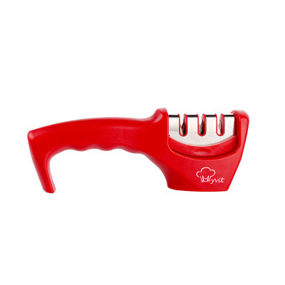 Knife Sharpener — Pull-Through Whetstone Sharpener with Tungsten Steel & Diamond Rods