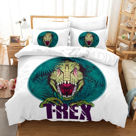 Brushed Novelty Print Duvet Cover Set – 3-Piece, Dinosaur, Panda, Letter & Angel