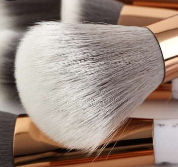 15-Piece Marble Handle Makeup Brush Set – Synthetic Hair, Black or White