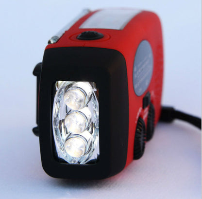 4-in-1 Emergency Solar Hand Crank Radio, Flashlight & USB Charger
