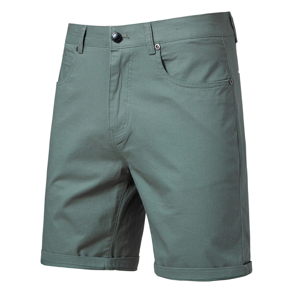 Men's Cotton Slim-Fit Cropped Trousers | Straight Leg Waist 30-38"