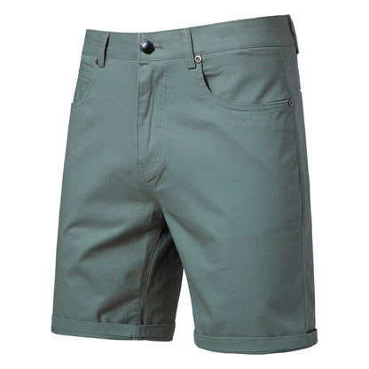 Men's Cotton Slim-Fit Cropped Trousers | Straight Leg Waist 30-38"