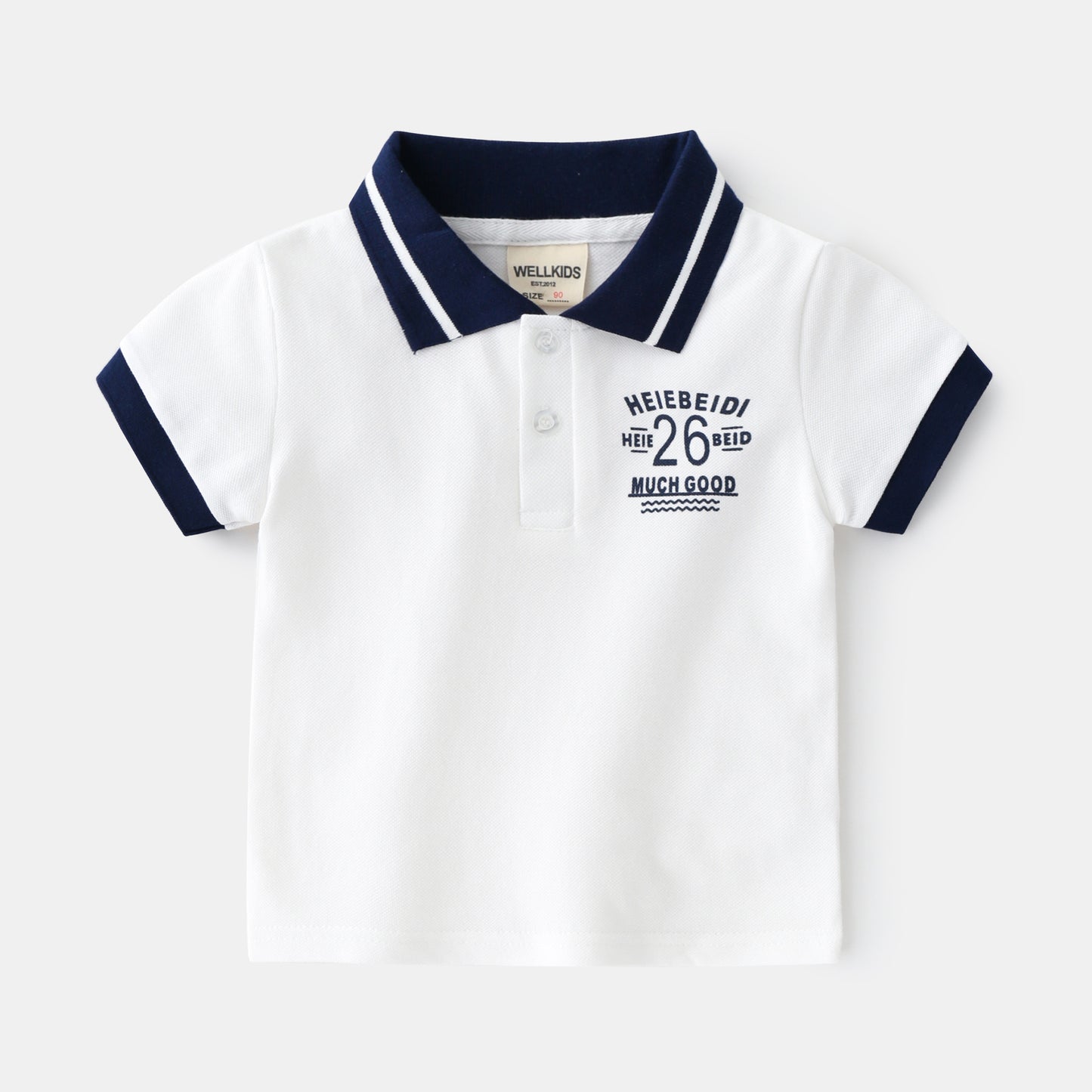 Boys' Cotton Lapel Polo T-Shirt | Moisture-Wicking Short Sleeve