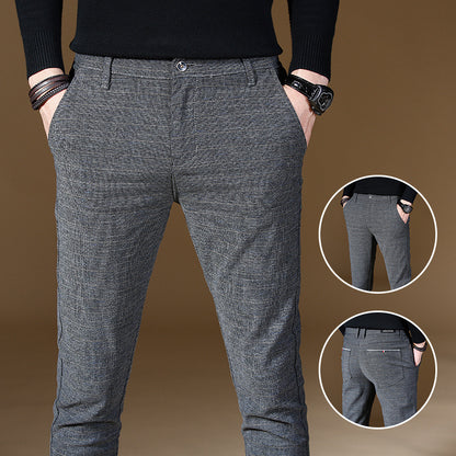 Men's Casual Trousers – Straight Leg Pants in Grey, Blue & Black