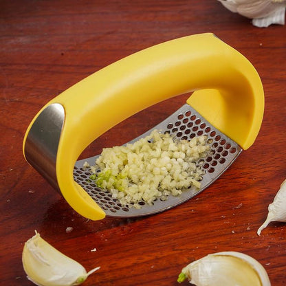 Stainless Steel Garlic Press — 304 Grade Manual Garlic Crusher with Non-Slip Handle