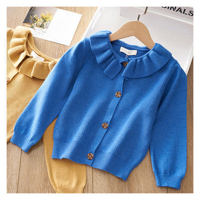 Girls Soft Cotton Knit Coat – Casual Kids Sweater Jacket