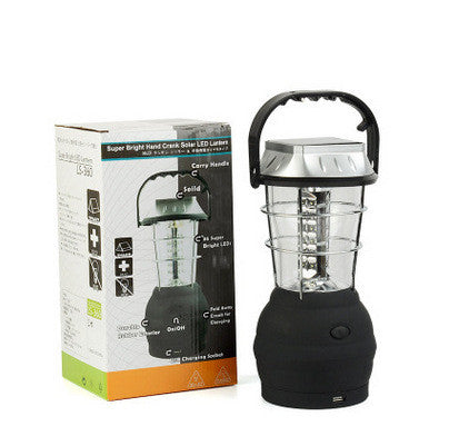3-in-1 Solar USB & Hand-Crank Camping Lantern – 1,200mAh Rechargeable Emergency Light 8-Hour Runtime