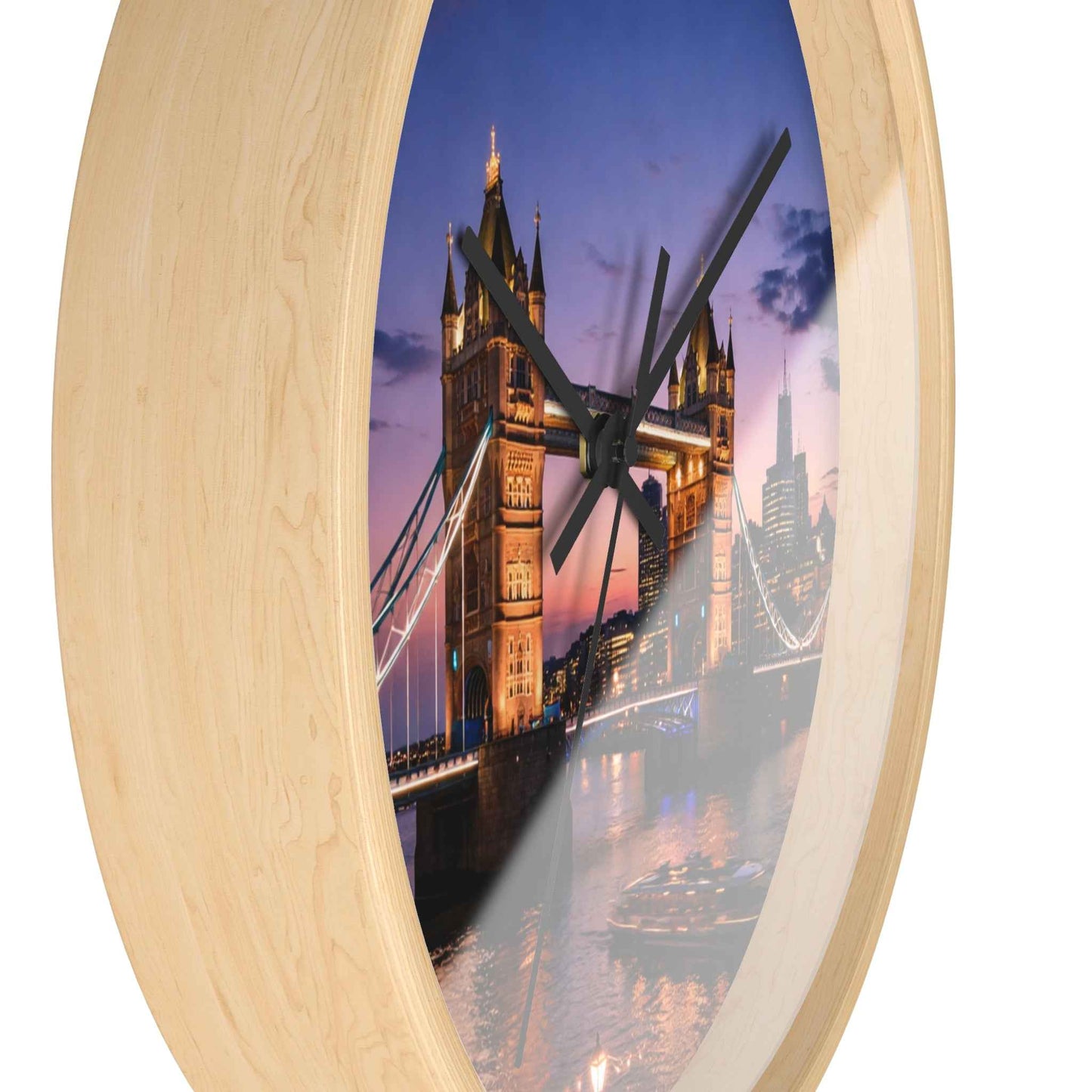 London Tower Bridge Wall Clock – Nighttime Cityscape Decorative Timepiece