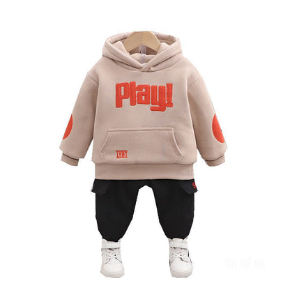Boys' Hooded Sweatshirt & Trousers Two-Piece Set