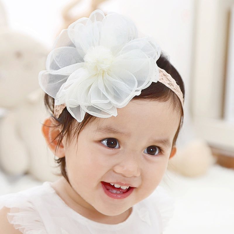Plaid Fabric Headband for Babies & Girls | Beige, Grey & Pink