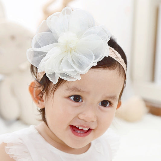Plaid Fabric Headband for Babies & Girls | Beige, Grey & Pink