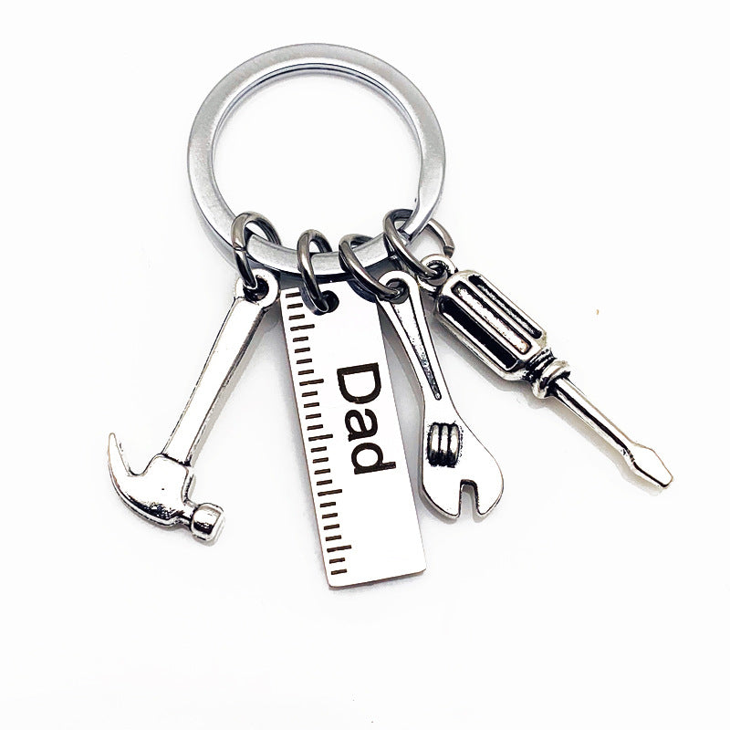 Dad, Papa & Grandpa Miniature Tool Keychain | Hammer & Screwdriver Gift