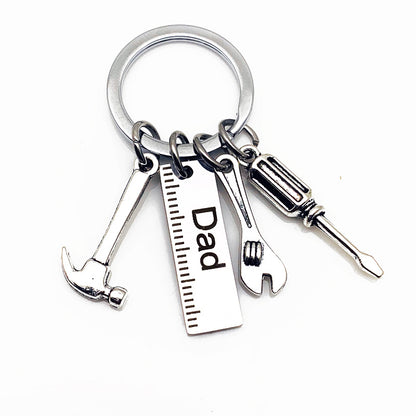 Dad, Papa & Grandpa Miniature Tool Keychain | Hammer & Screwdriver Gift
