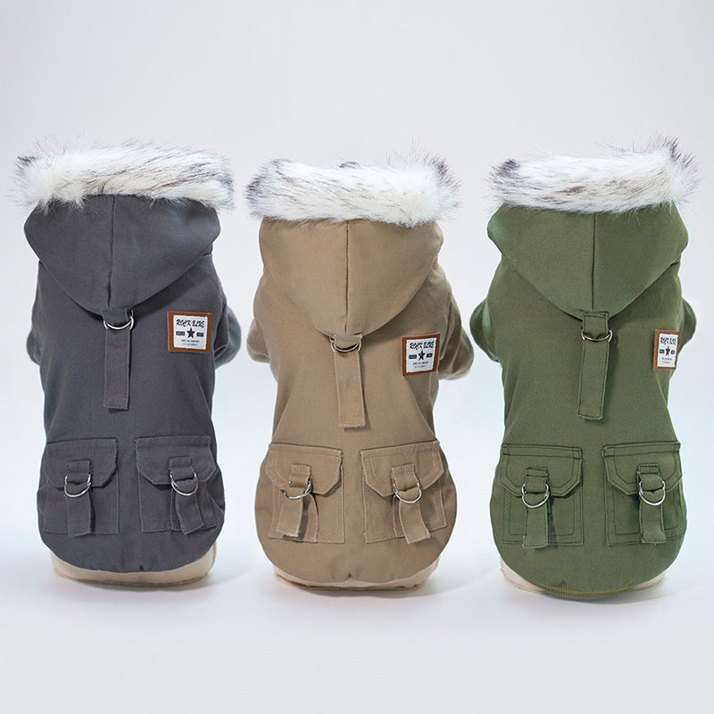 Small Dog Hoodie Coat | Warm Cotton Overalls | 3 Colours