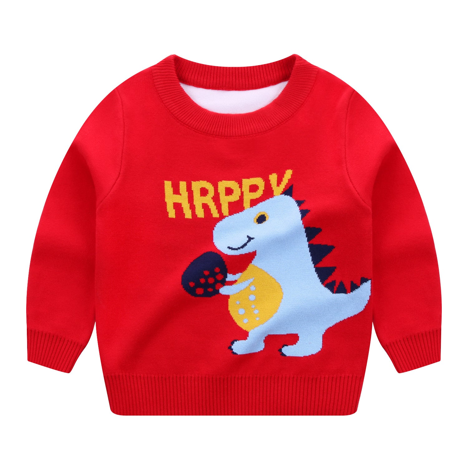 Kids Cartoon Print Fine Knit Cotton Sweater | Boys Girls Jumper