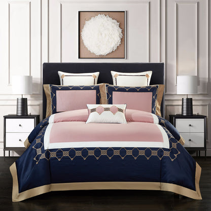 100% Cotton Satin Embroidered Bedding Set | 4 Piece | 5 Patterns