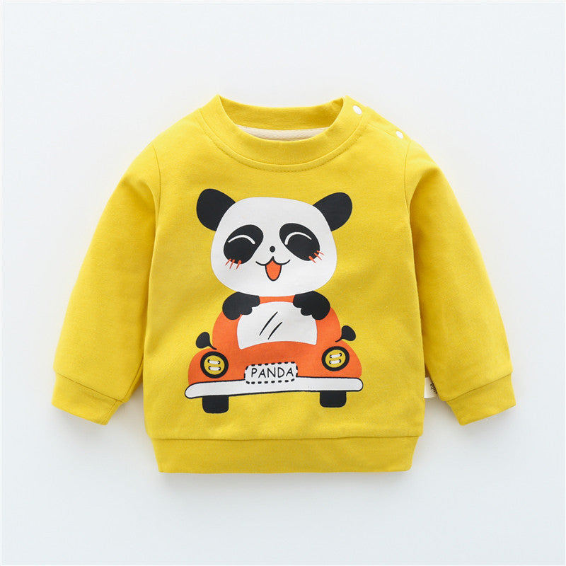 Children's Yellow Dinosaur Cartoon Sweatshirt | Baby & Toddler Top
