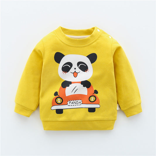 Children's Yellow Dinosaur Cartoon Sweatshirt | Baby & Toddler Top