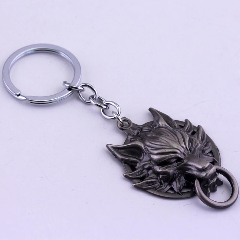 Wolf Head Alloy Keychain | Zinc Animal Charm Pendant | Bronze & Antique Silver