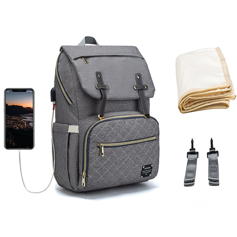 Large Capacity Mummy Nappy Bag – Oxford Cloth, 4-Way Carry