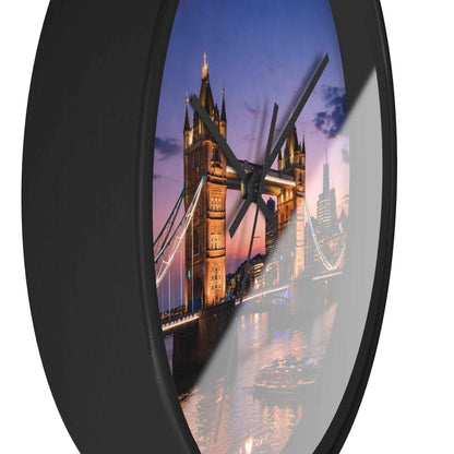 London Tower Bridge Wall Clock – Nighttime Cityscape Decorative Timepiece