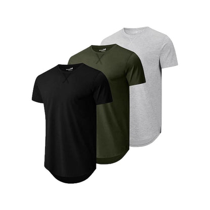 Men's Printed Mesh Cotton Blend T-Shirt - Loose Fit Crew Neck 14 Colours S-3XL