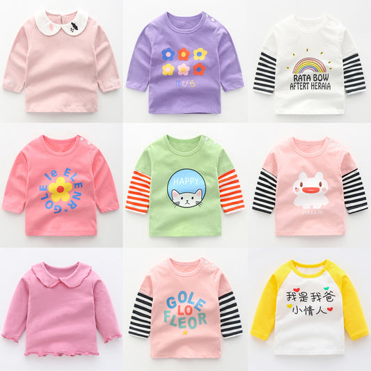 Baby & Kids Cotton Long Sleeve T-Shirt – 12 Print Styles