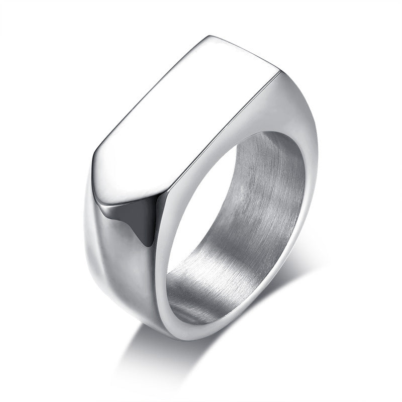 Men's Stainless Steel 9mm Square Punk Ring – Hip Hop Geometric Band
